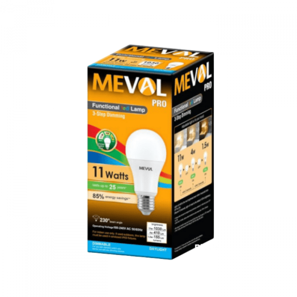 Lampu Meval Pro 11W LED 3 Step Dimming White Plain